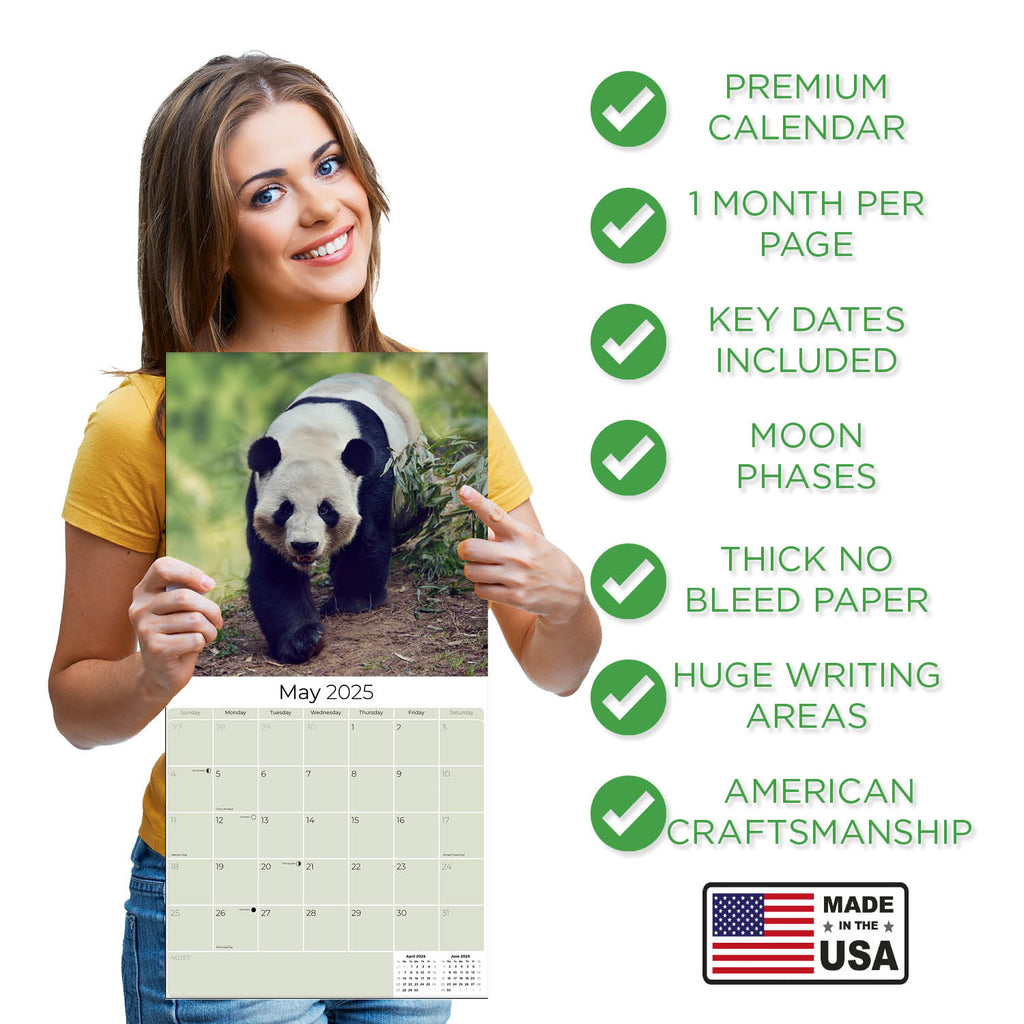 Pandas Wall Calendar 2025