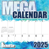 Watercolors LARGE GRID Wall Calendar 2025