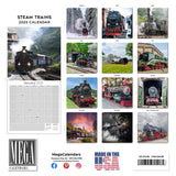 Steam Trains Wall Calendar 2025