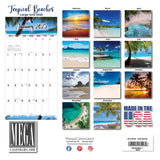 Tropical Beaches Large Grid Calendar 2025