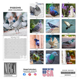 Pigeons Wall Calendar 2025