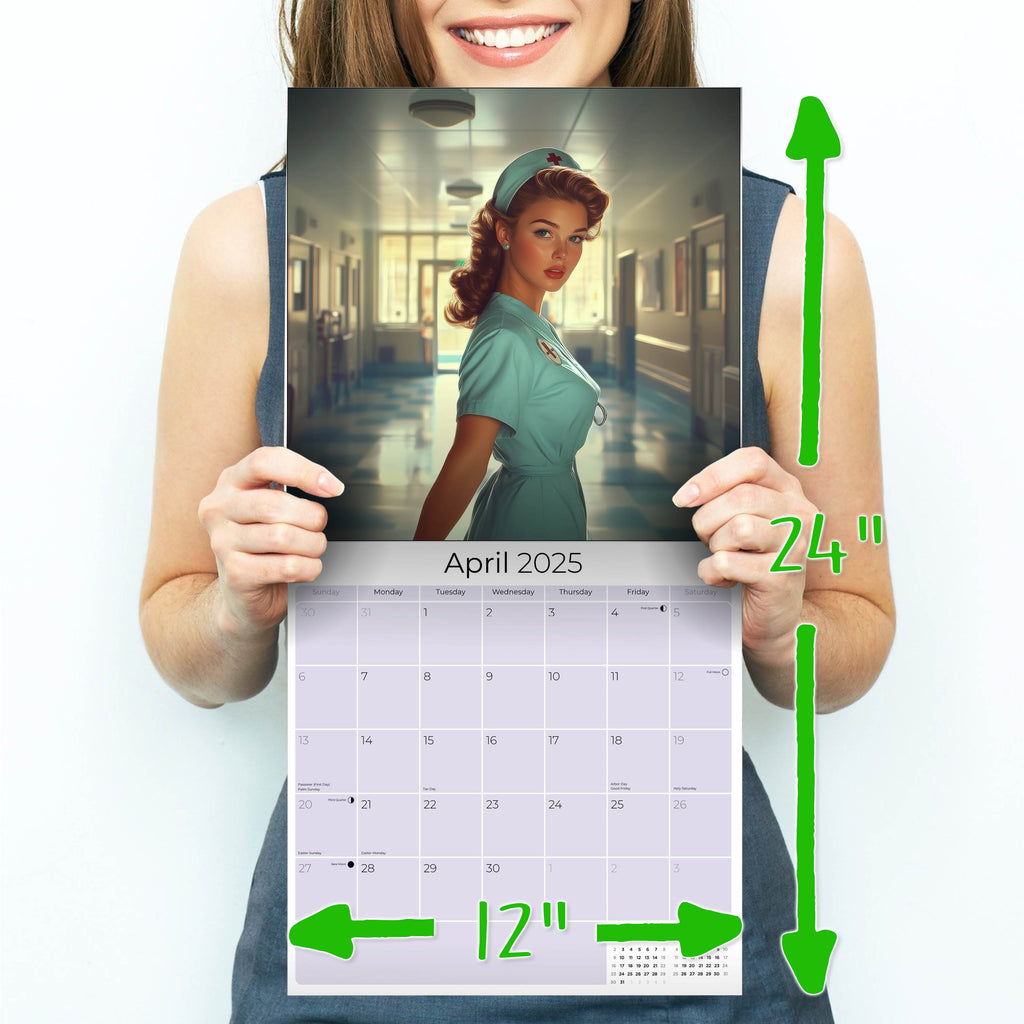 Retro Pin Ups Wall Calendar 2025