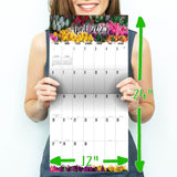 Flowers Large Grid Calendar 2025