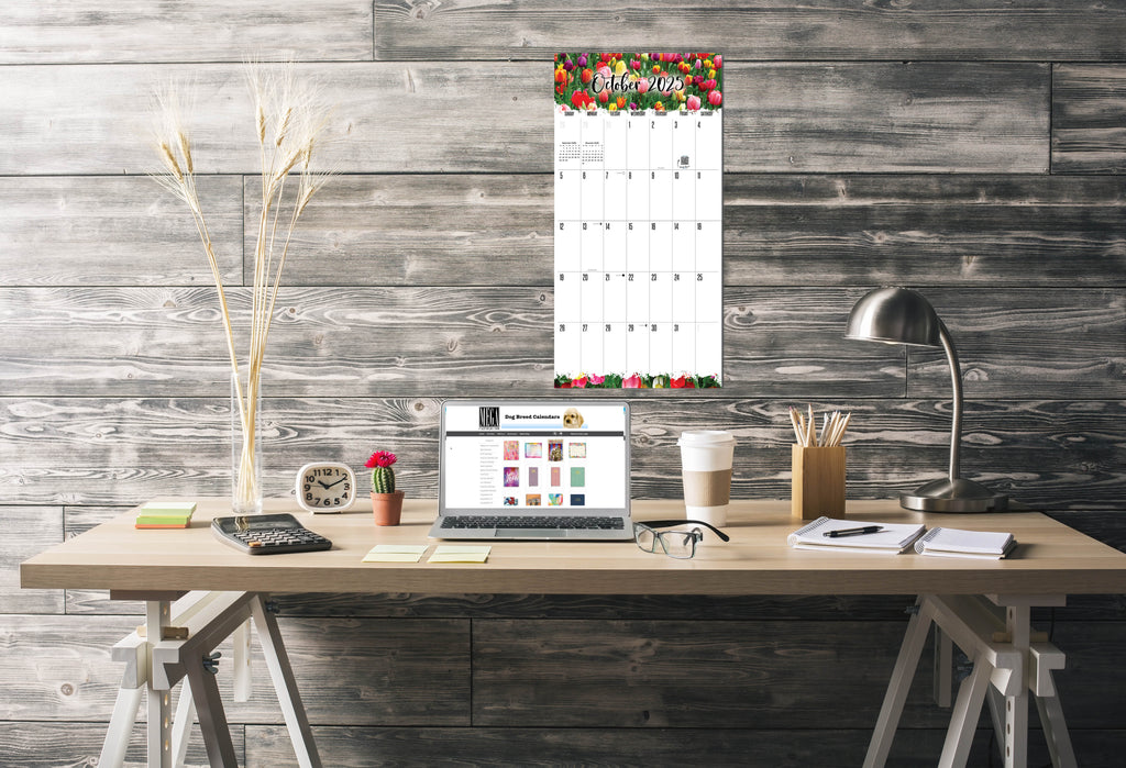 Flowers Large Grid Calendar 2025