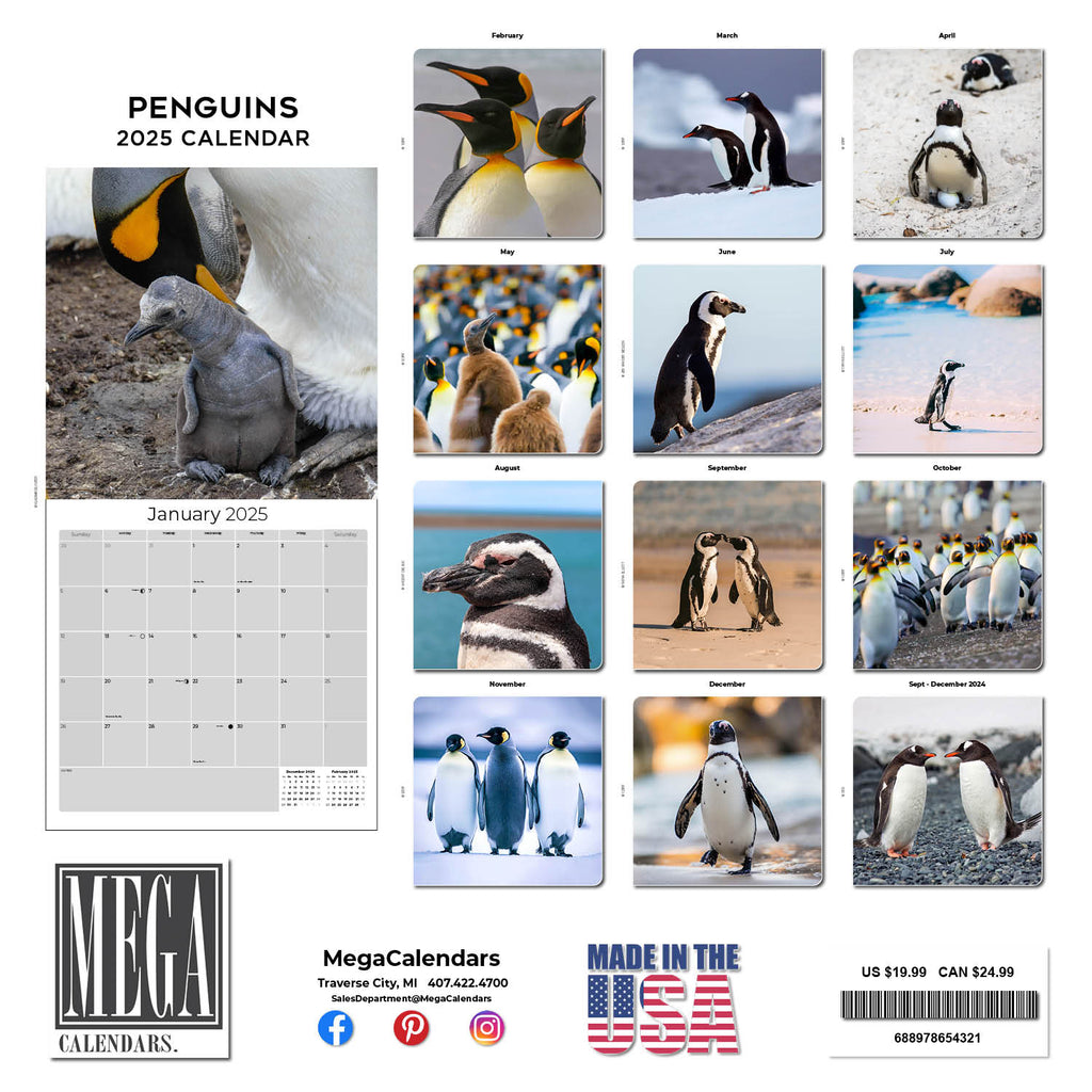 Penguins Calendar 2025