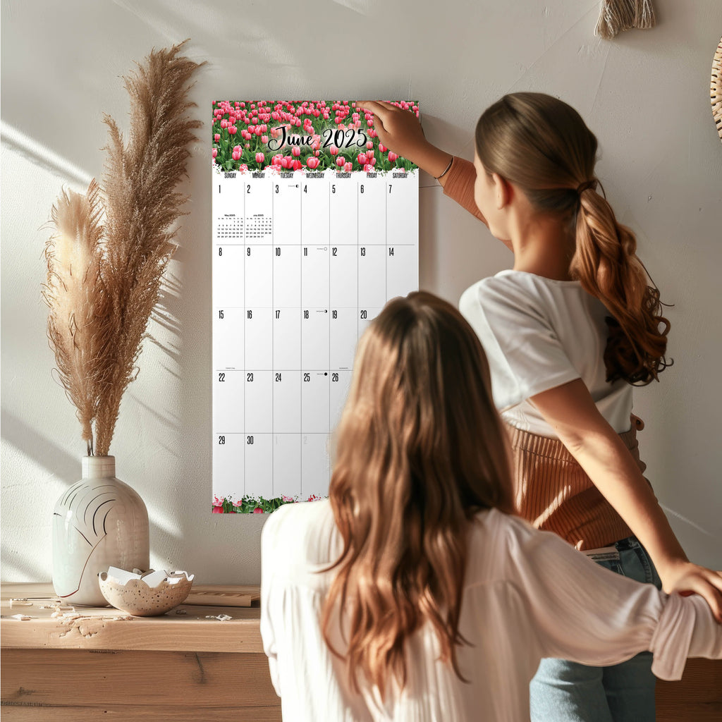 Flowers Large Grid Calendar 2025