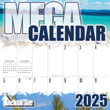 Tropical Beaches Large Grid Calendar 2025