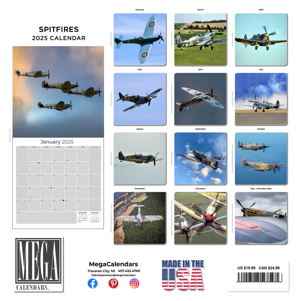 Spitfires Wall Calendar 2025