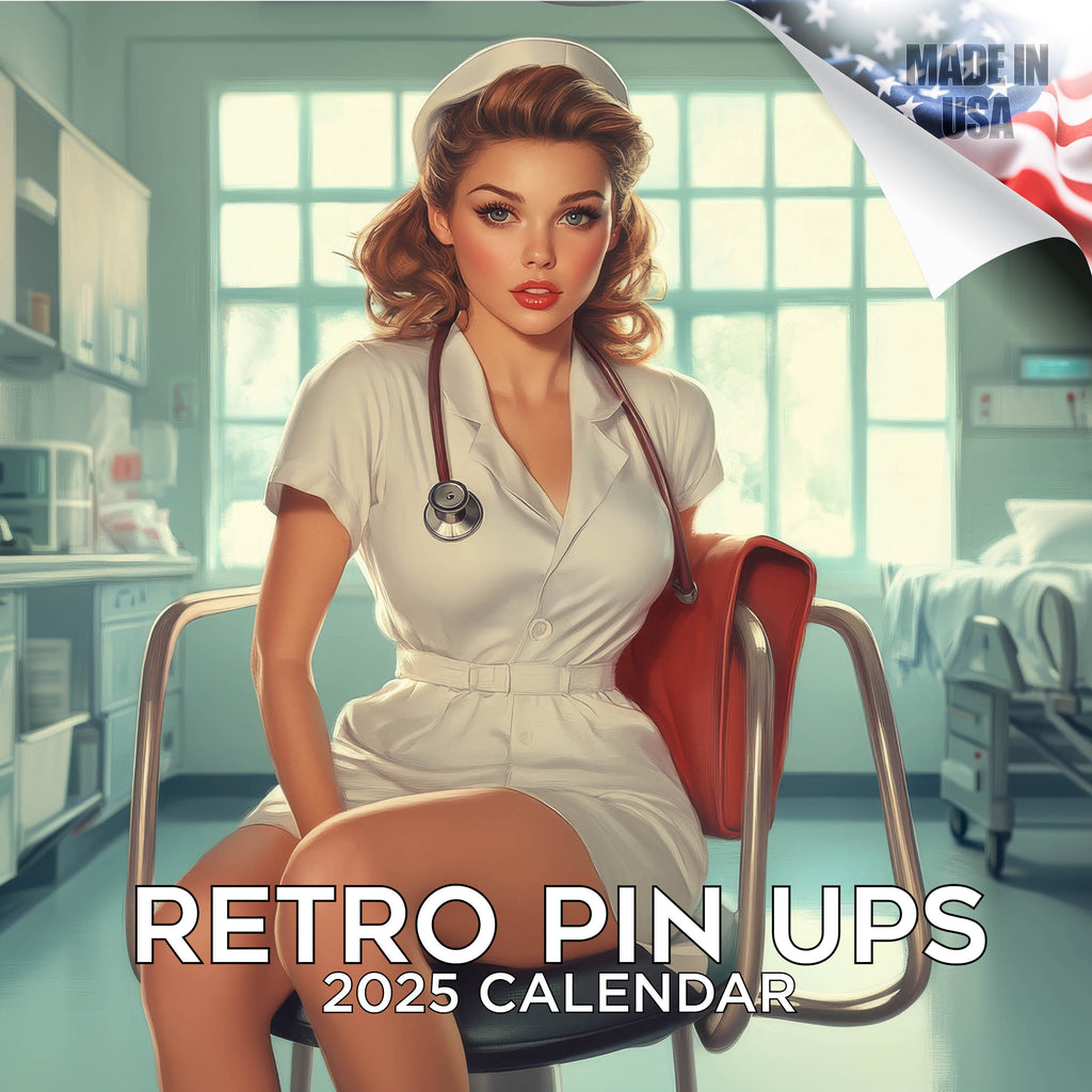 Retro Pin Ups Wall Calendar 2025